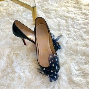 Christian Louboutin Open Toe Ribbon Heels